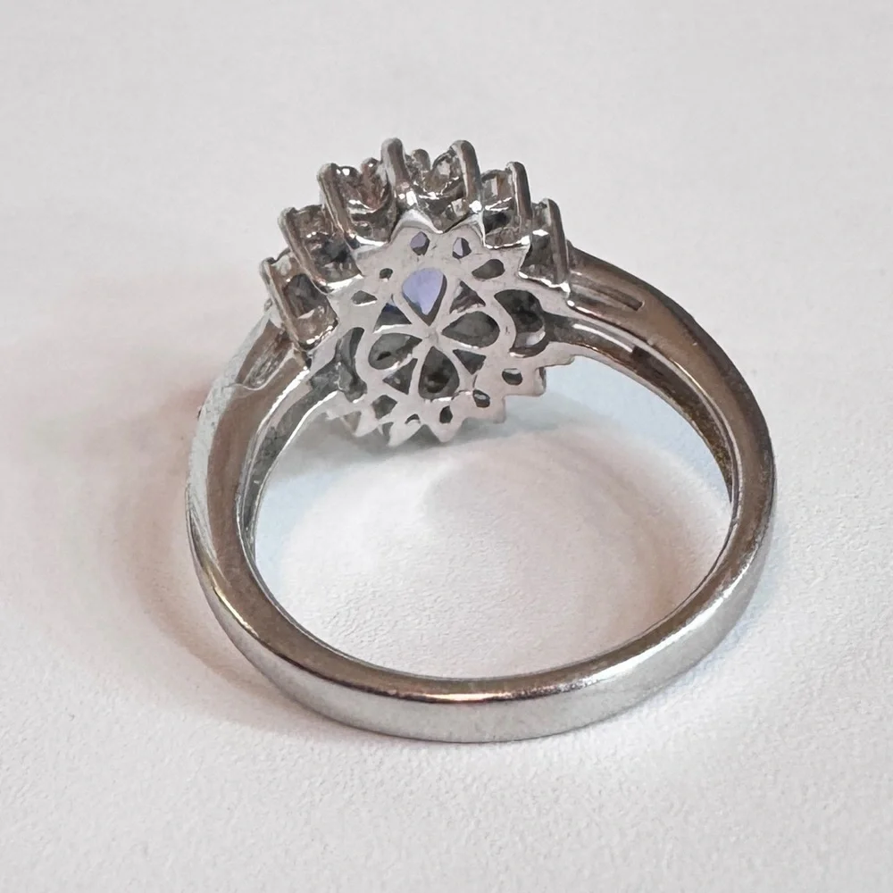 Tanzanite & Moissanite Sterling Silver Ring (7)